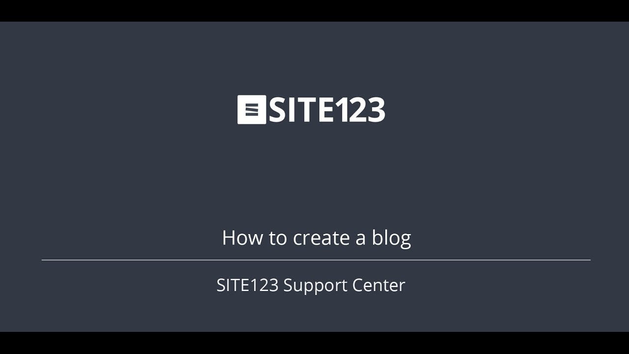 How to Create a Blog with Site123?